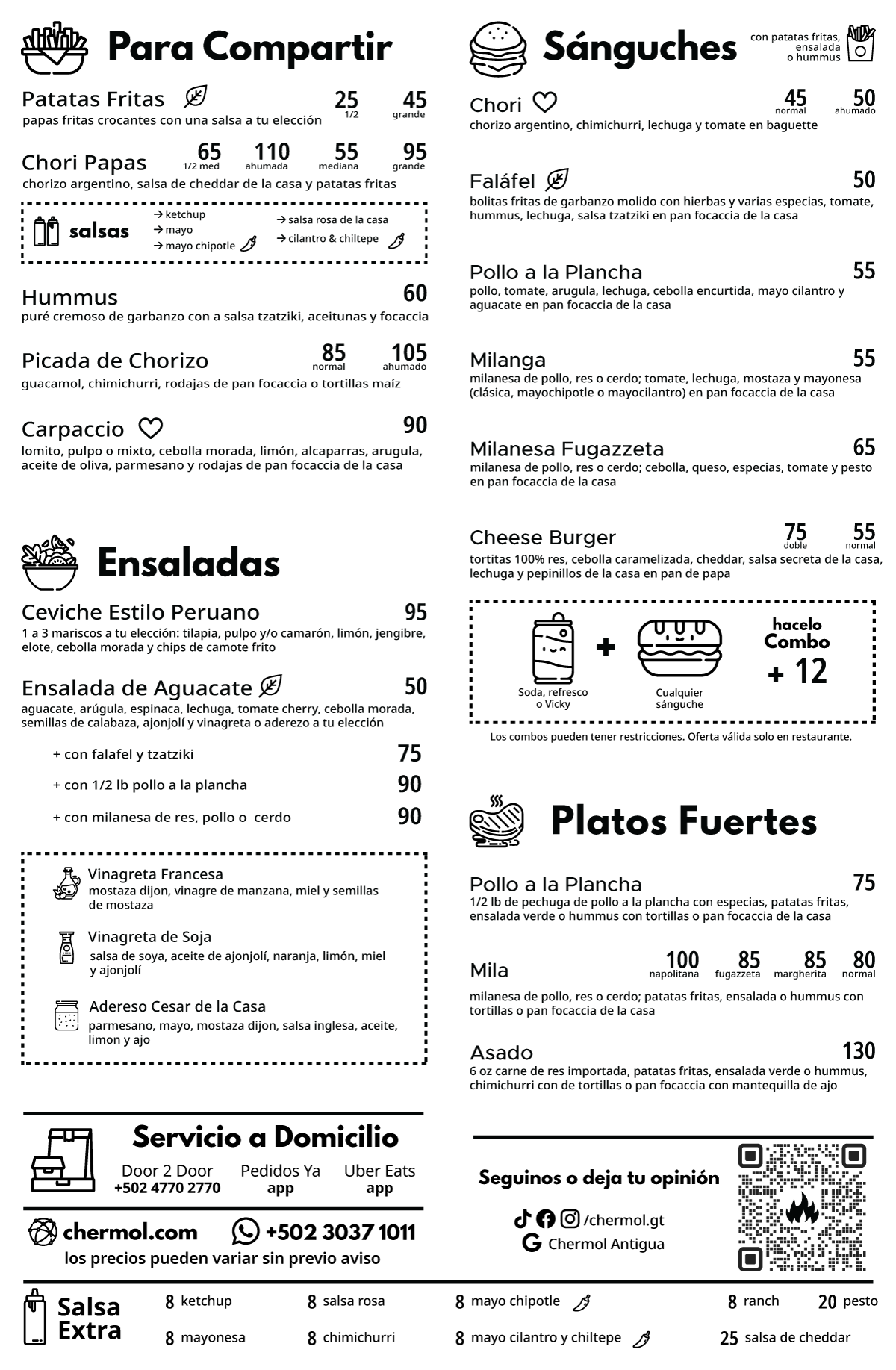 menu version side B